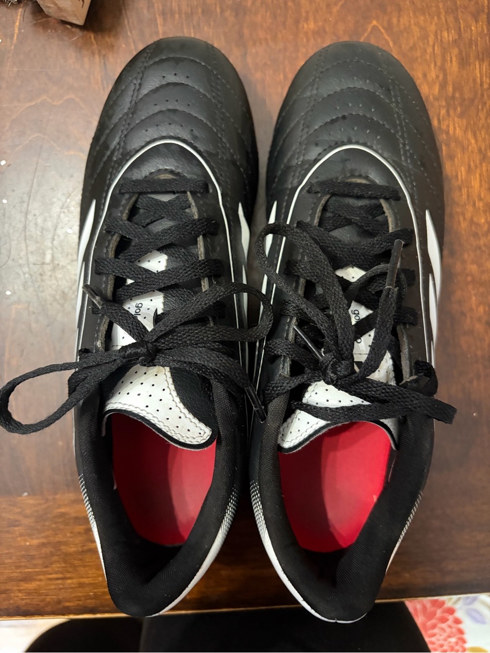 Men's Black and White Adidas Soccer Cleats